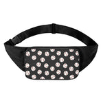 Black Baseball Pattern Print Waist Bag
