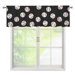Black Baseball Pattern Print Window Valance