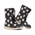 Black Baseball Pattern Print Winter Boots