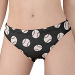 Black Baseball Pattern Print Women's Panties