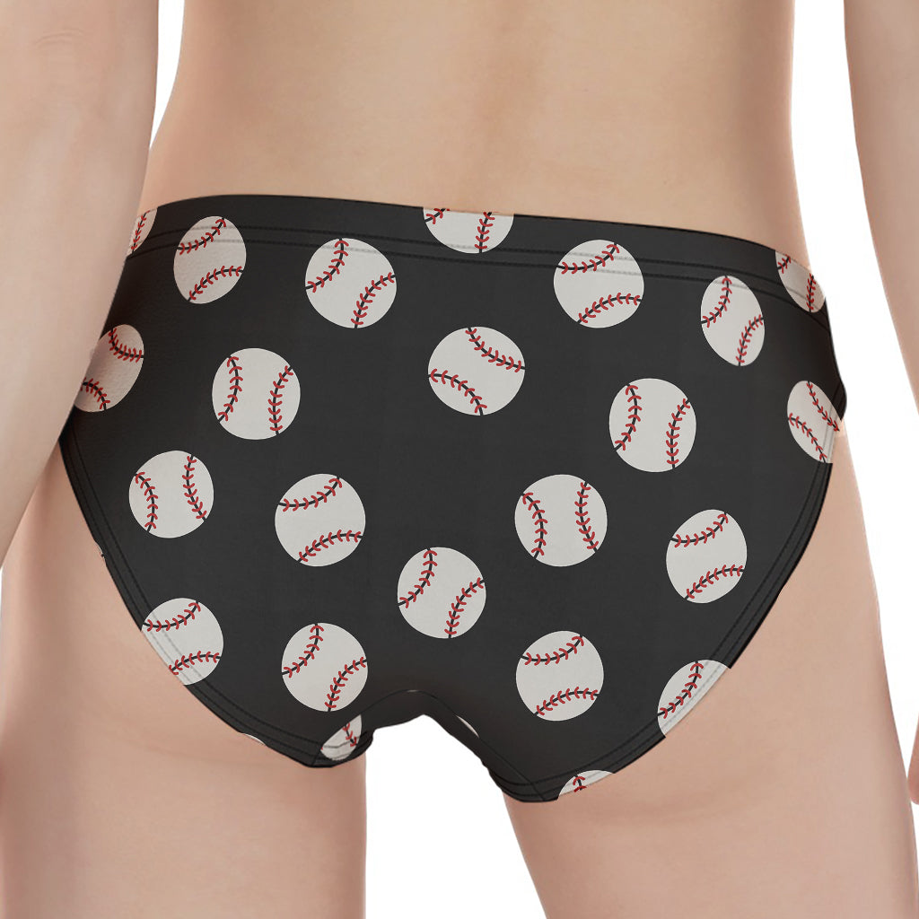 Black Baseball Pattern Print Women's Panties