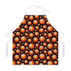 Black Basketball Pattern Print Adjustable Apron