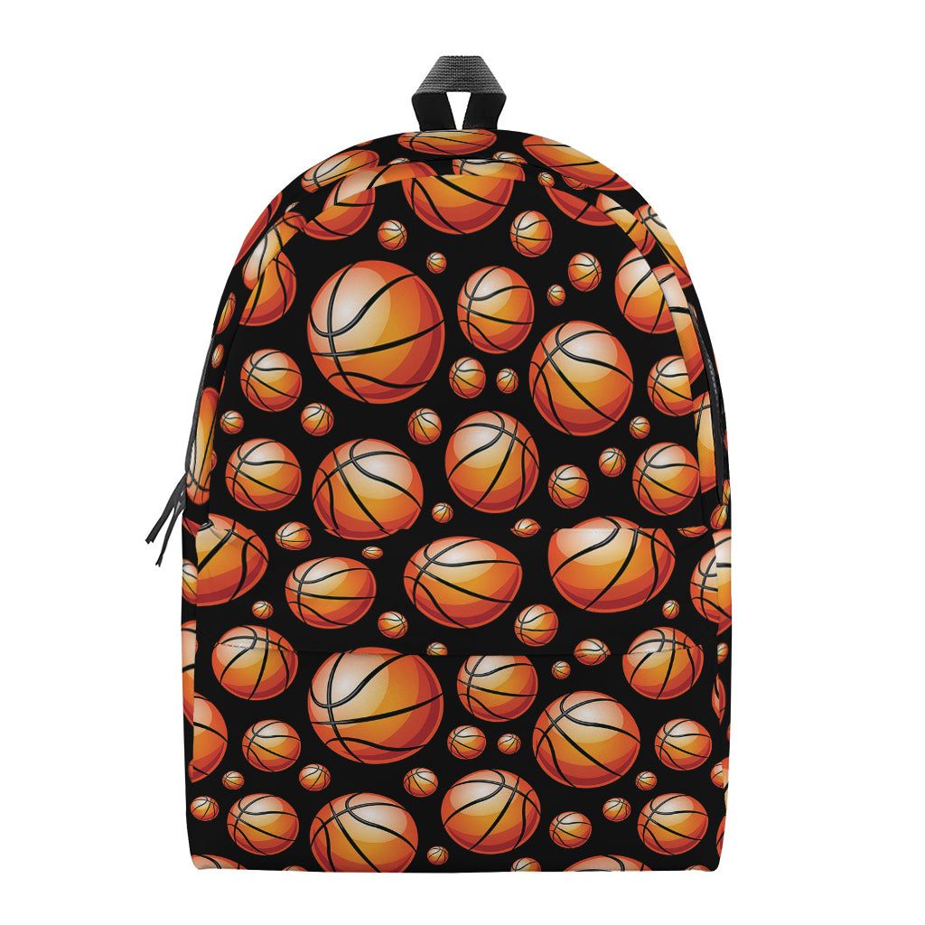 Black Basketball Pattern Print Backpack