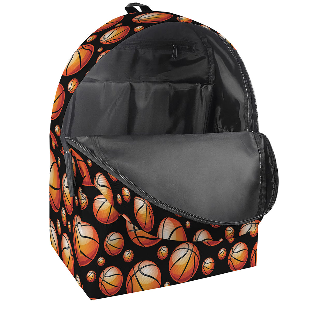 Black Basketball Pattern Print Backpack