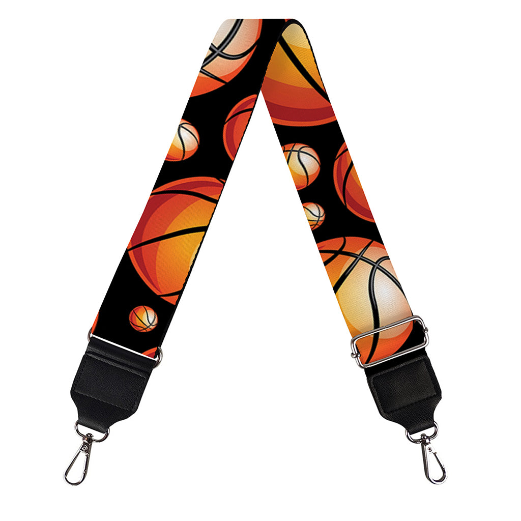 Black Basketball Pattern Print Bag Strap
