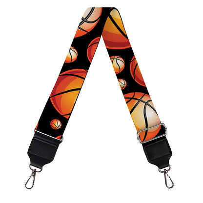 Black Basketball Pattern Print Bag Strap