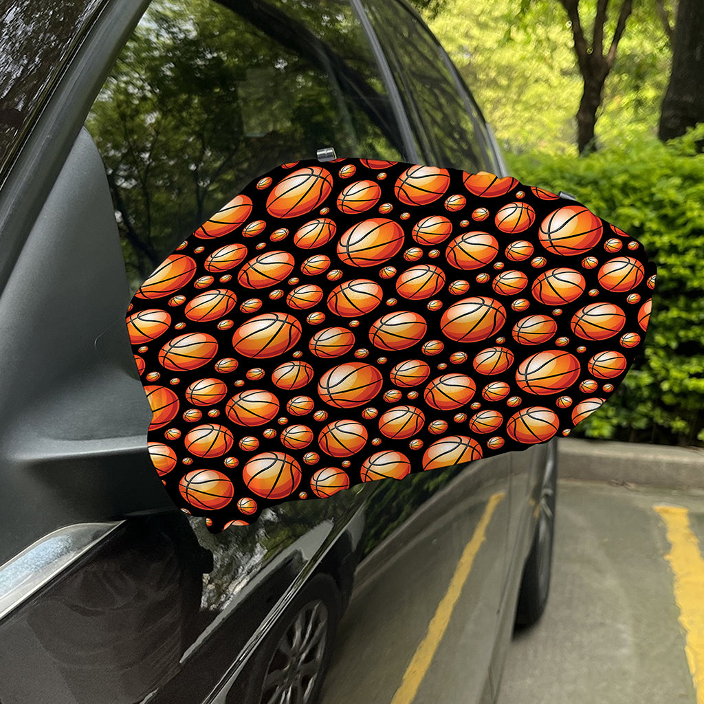 Black Basketball Pattern Print Car Side Mirror Covers