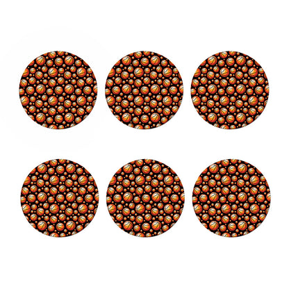 Black Basketball Pattern Print Coaster Set