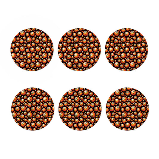 Black Basketball Pattern Print Coaster Set