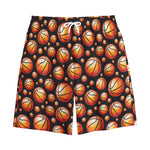 Black Basketball Pattern Print Cotton Shorts