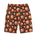 Black Basketball Pattern Print Cotton Shorts