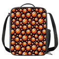 Black Basketball Pattern Print Crossbody Lunch Bag