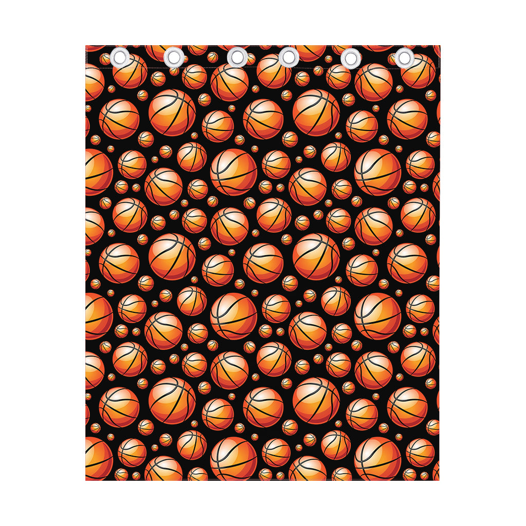 Black Basketball Pattern Print Curtain