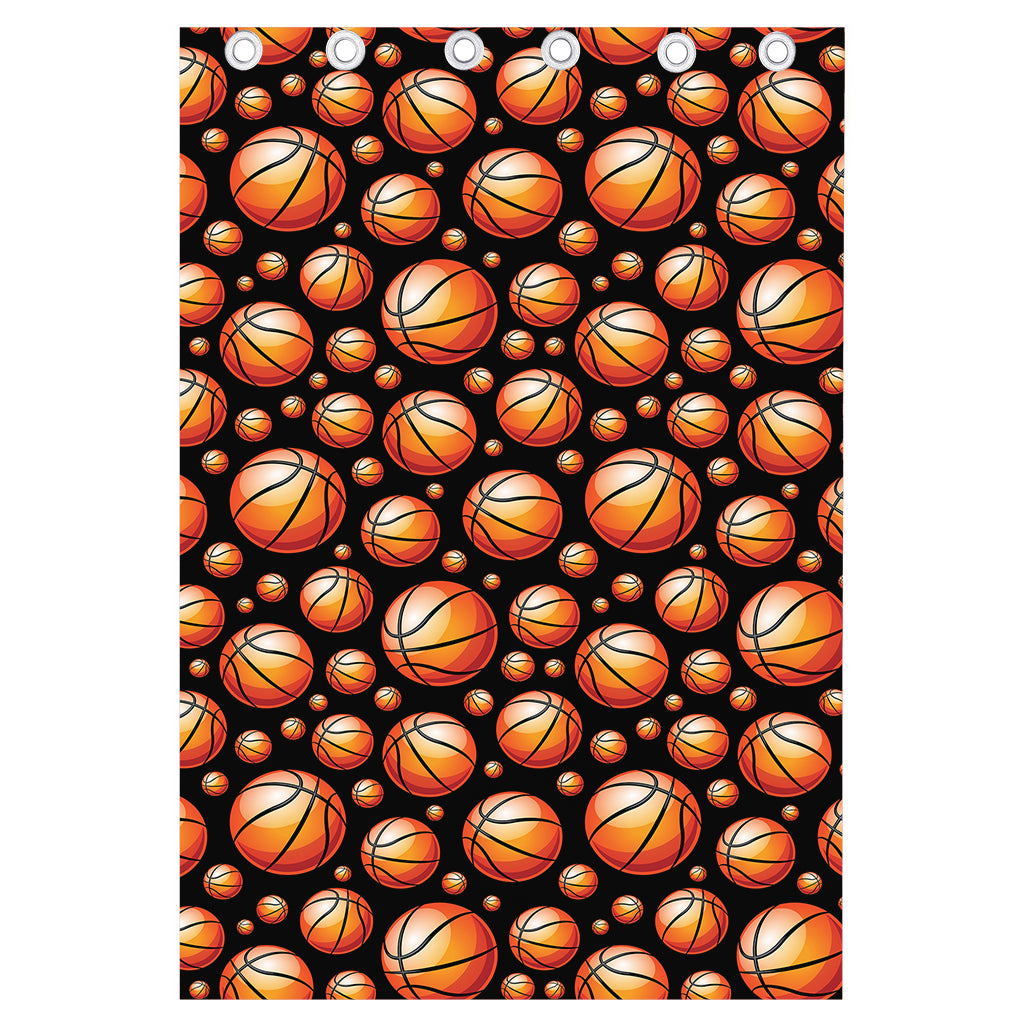 Black Basketball Pattern Print Curtain