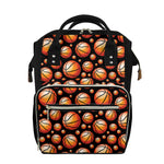 Black Basketball Pattern Print Diaper Bag