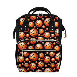 Black Basketball Pattern Print Diaper Bag