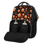 Black Basketball Pattern Print Diaper Bag