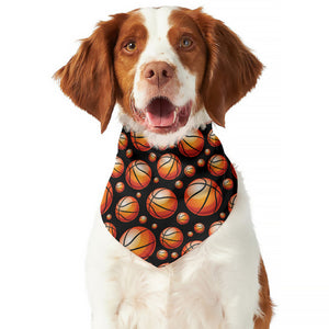 Black Basketball Pattern Print Dog Bandana