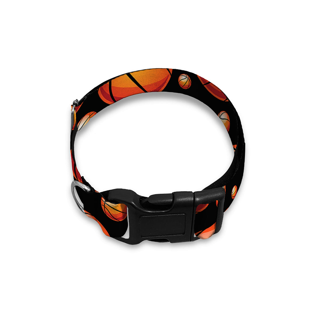 Black Basketball Pattern Print Dog Collar