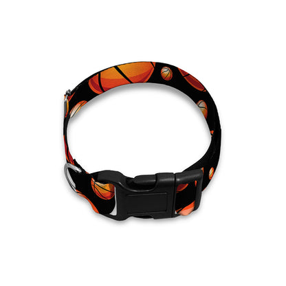 Black Basketball Pattern Print Dog Collar