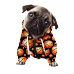 Black Basketball Pattern Print Dog Zip Up Hoodie