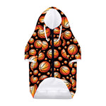 Black Basketball Pattern Print Dog Zip Up Hoodie