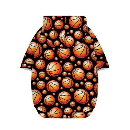 Black Basketball Pattern Print Dog Zip Up Hoodie