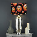 Black Basketball Pattern Print Drum Lamp Shade