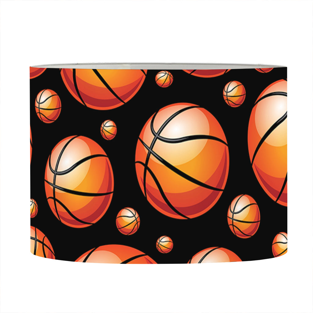Black Basketball Pattern Print Drum Lamp Shade