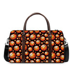 Black Basketball Pattern Print Duffle Bag