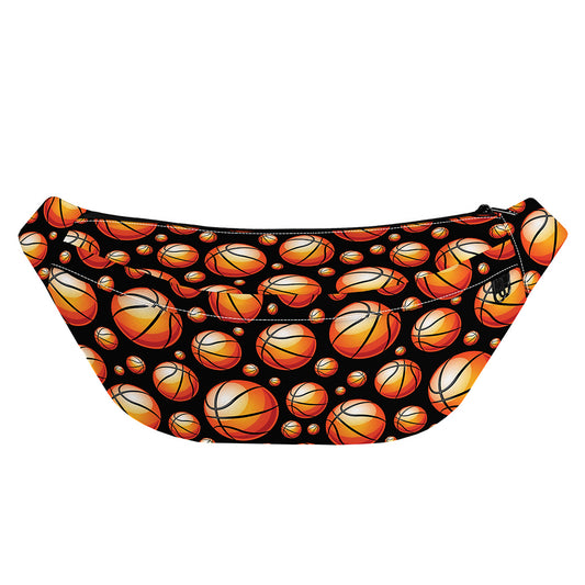 Black Basketball Pattern Print Fanny Pack