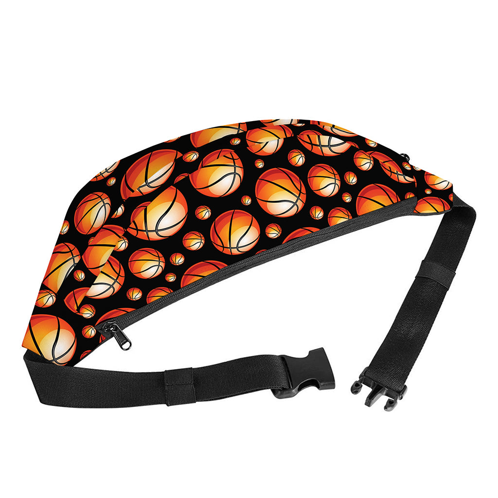 Black Basketball Pattern Print Fanny Pack