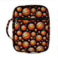 Black Basketball Pattern Print Front Pocket Bible Bag