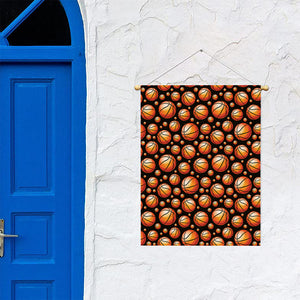 Black Basketball Pattern Print Garden Flag