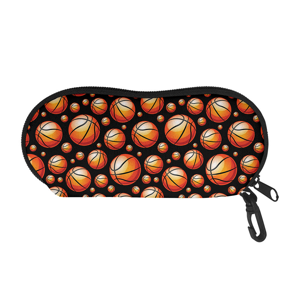 Black Basketball Pattern Print Glasses Case