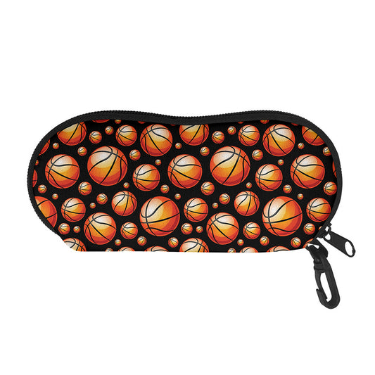 Black Basketball Pattern Print Glasses Case