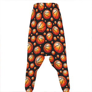 Black Basketball Pattern Print Hammer Pants