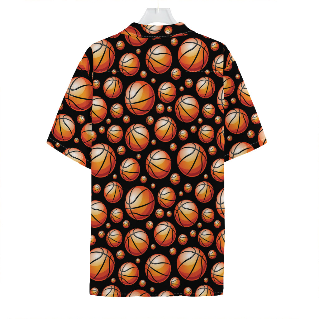 Black Basketball Pattern Print Hawaiian Shirt