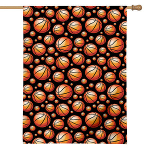 Black Basketball Pattern Print House Flag