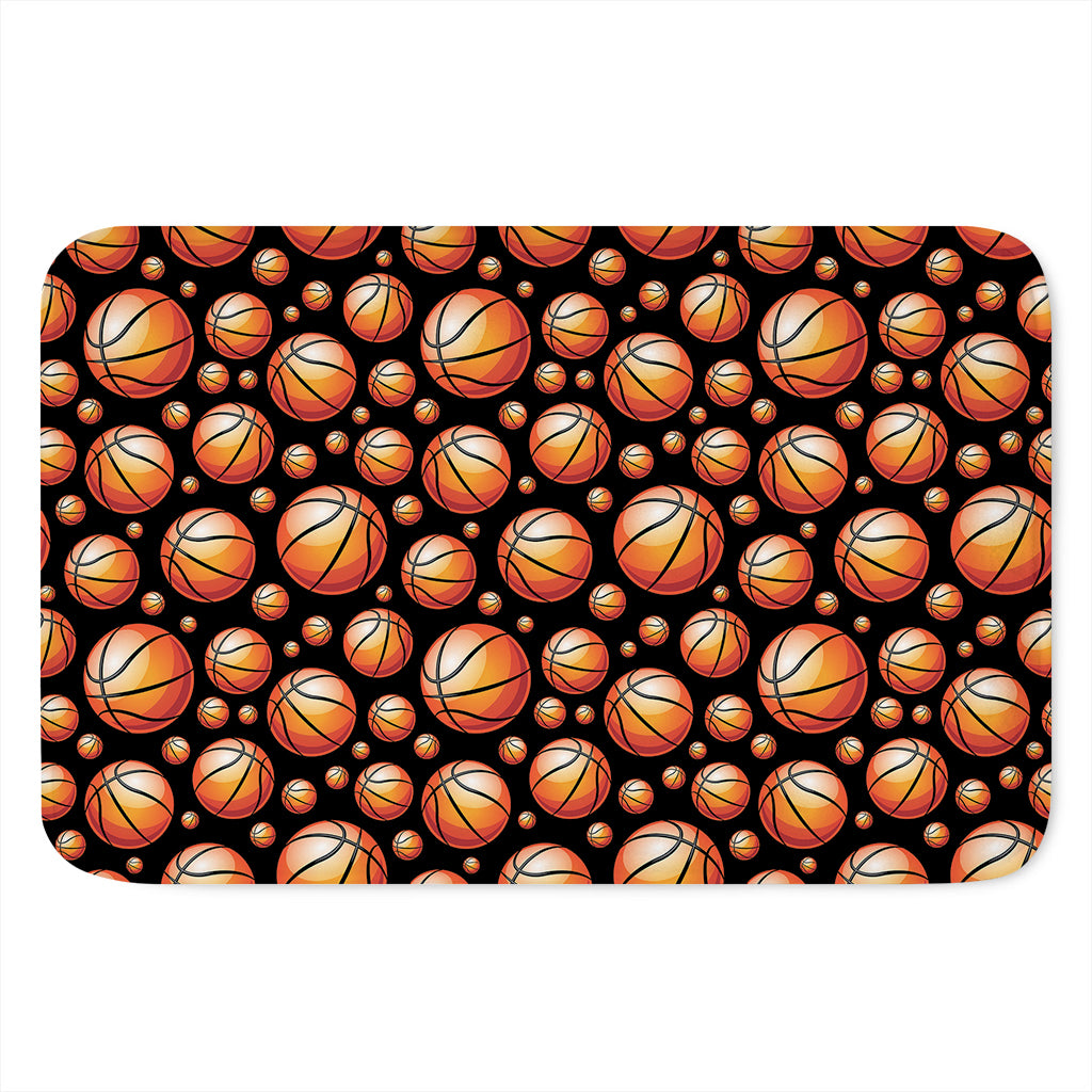 Black Basketball Pattern Print Indoor Door Mat