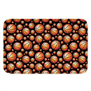 Black Basketball Pattern Print Indoor Door Mat