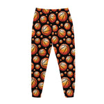 Black Basketball Pattern Print Jogger Pants
