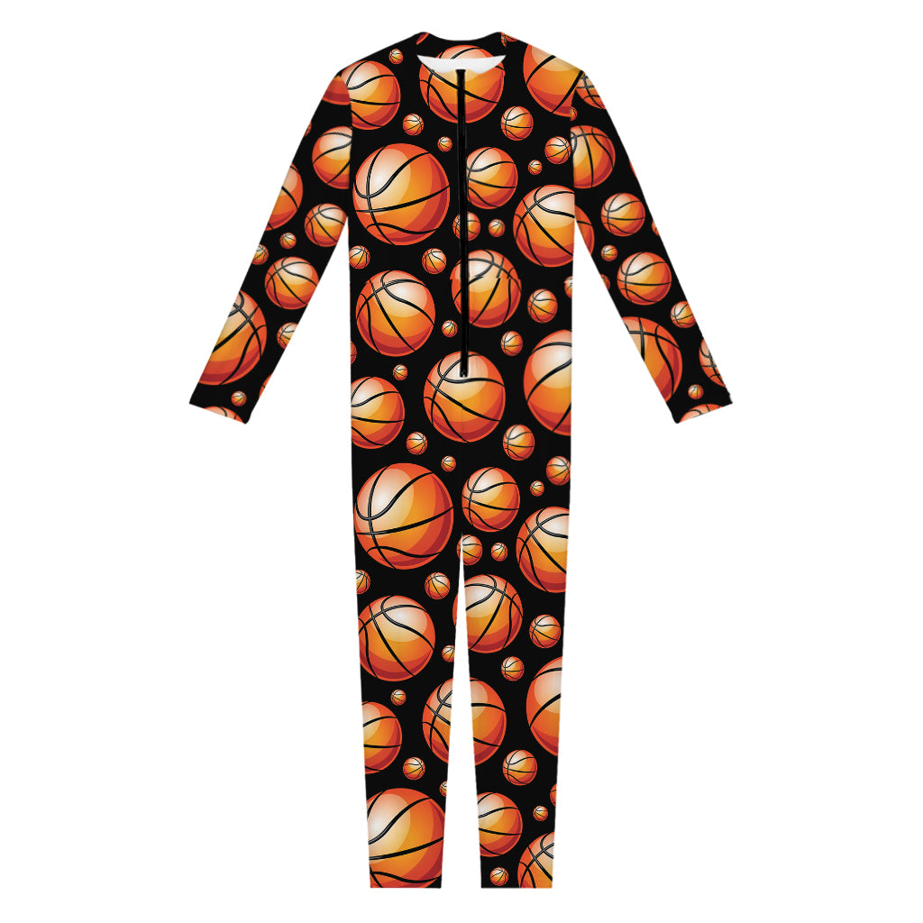 Black Basketball Pattern Print Jumpsuit