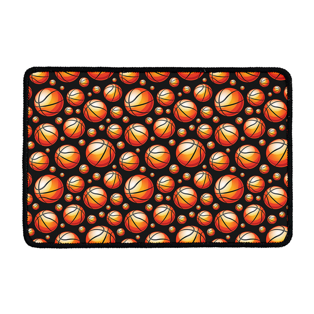 Black Basketball Pattern Print Kitchen Mat