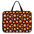 Black Basketball Pattern Print Laptop Sleeve With Handle