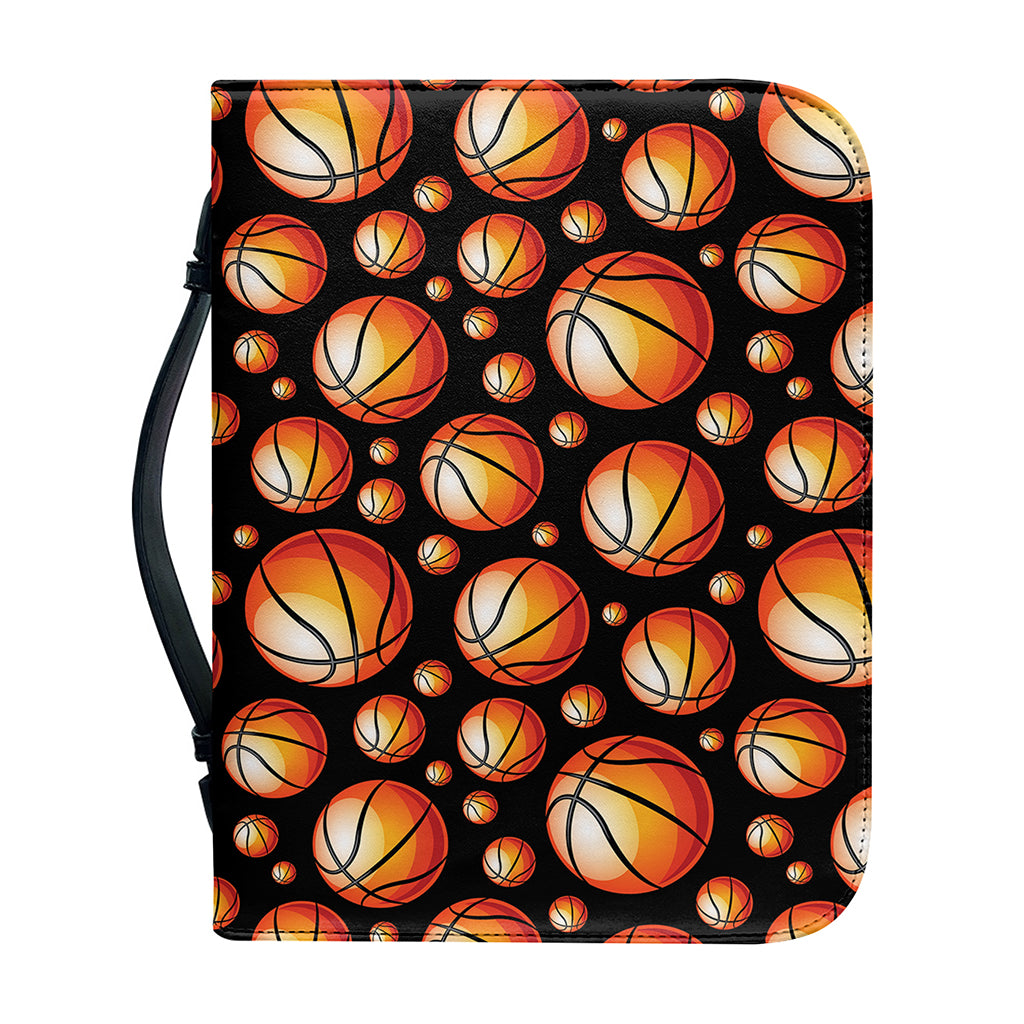 Black Basketball Pattern Print Leather Bible Cover