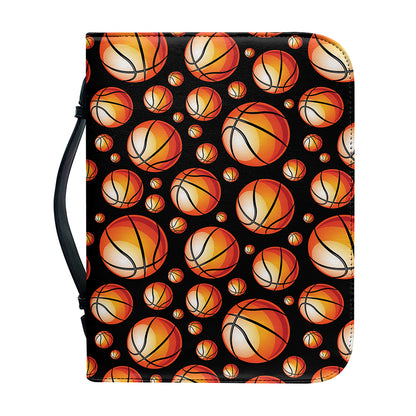 Black Basketball Pattern Print Leather Bible Cover