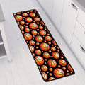 Black Basketball Pattern Print Long Kitchen Mat