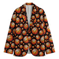 Black Basketball Pattern Print Men's Blazer