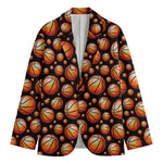Black Basketball Pattern Print Men's Blazer